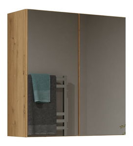 Závěsná koupelnová skříňka Perdieron 4 (dub artisan) (se zrcadlem)