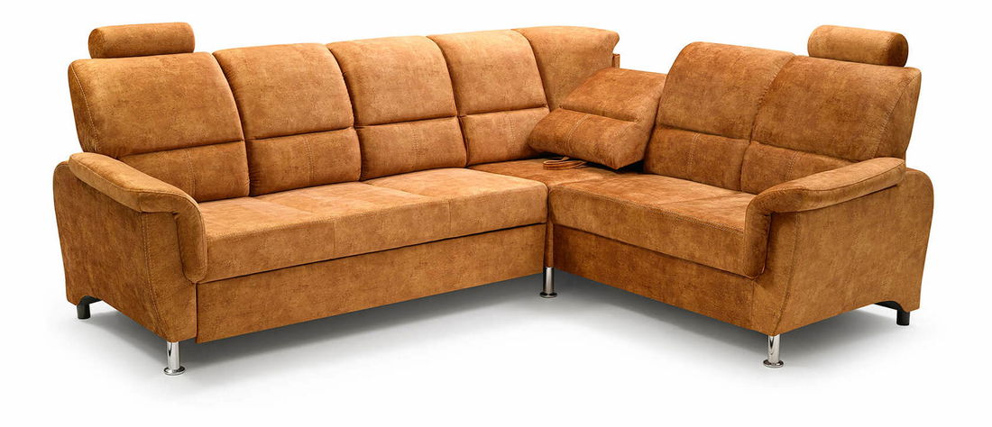 Rohová sedací souprava Dina (hořčicová) (P)