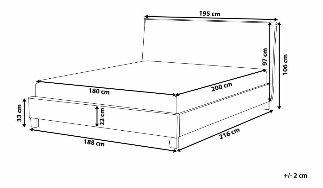 Manželská postel 180 cm SANCHEZ (s roštem) (béžová)