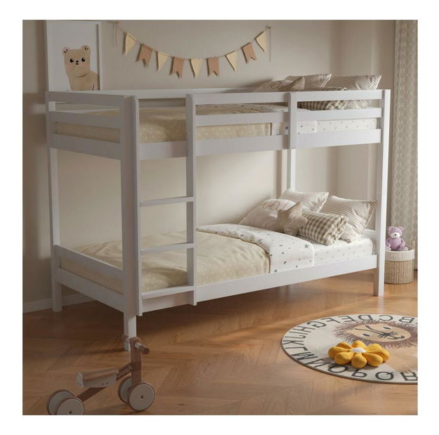 Dětská patrová postel 90 cm Invocato (bílá) (s roštem)