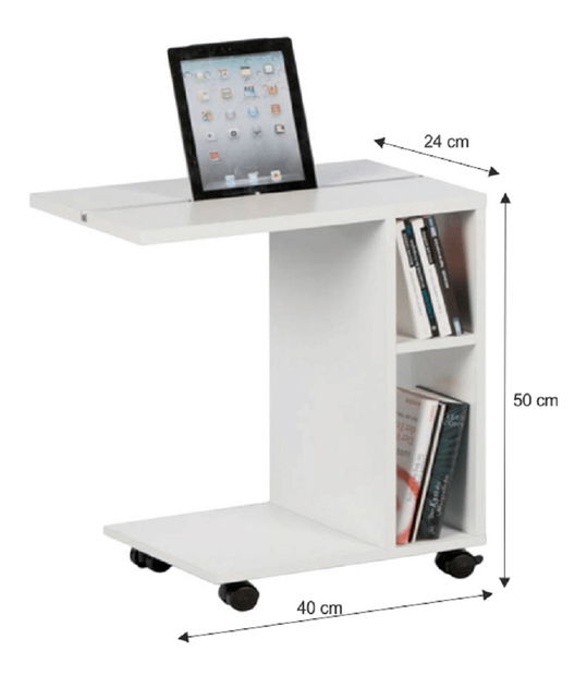 Příruční stolek Niddo (bílá)