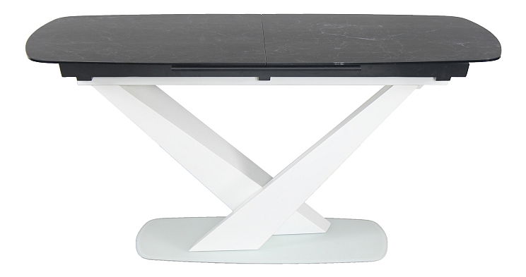 Rozkládací jídelní stůl 160-220 cm Carmen (černá + bílá) (pro 8 a více osob)