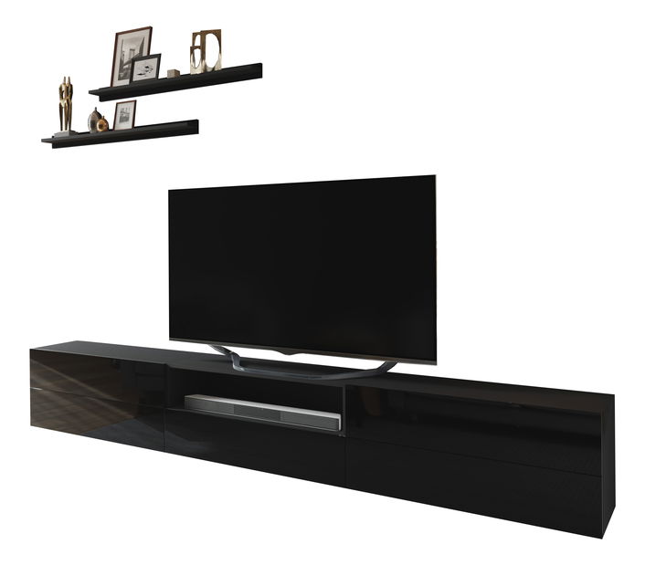 Obývací stěna Berny 28 (černá + černý lesk)