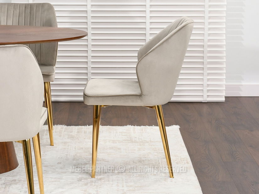 Židle Greta K (béžová + zlatá)
