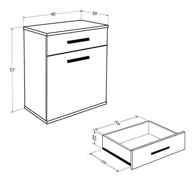 Noční stolek Sivadu 2 (bílá)