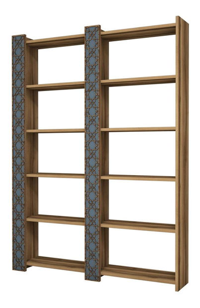 Regál Clementine 2 (ořech + modrošedá)