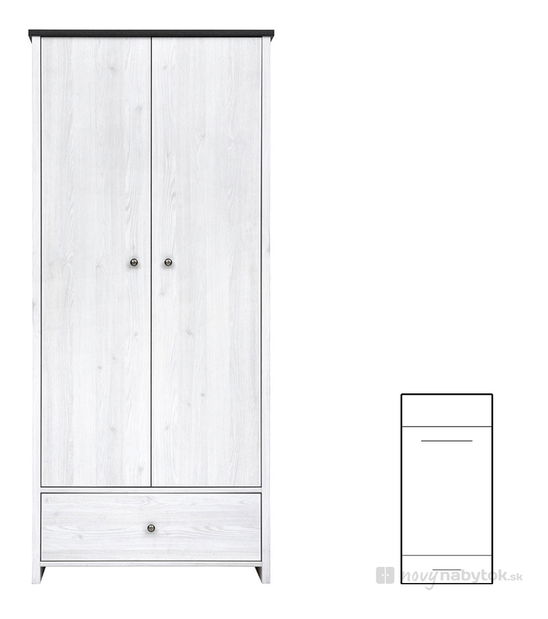 Šatní skříň BRW Porto SZF2D1S