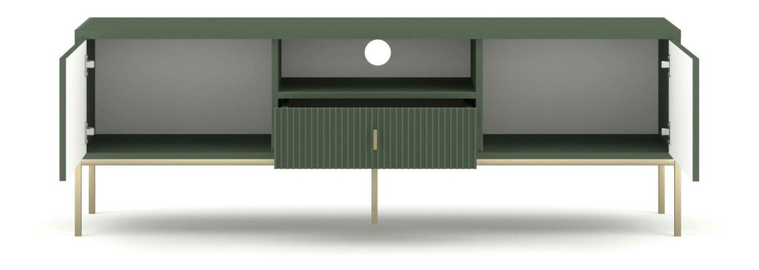 TV skříňka Militaba (zelená + zlatá)