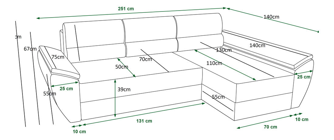 Rohová sedací souprava Radiant L3 (šedá) (P)