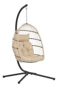 Závěsné křeslo Psaveria (přírodní + černá)