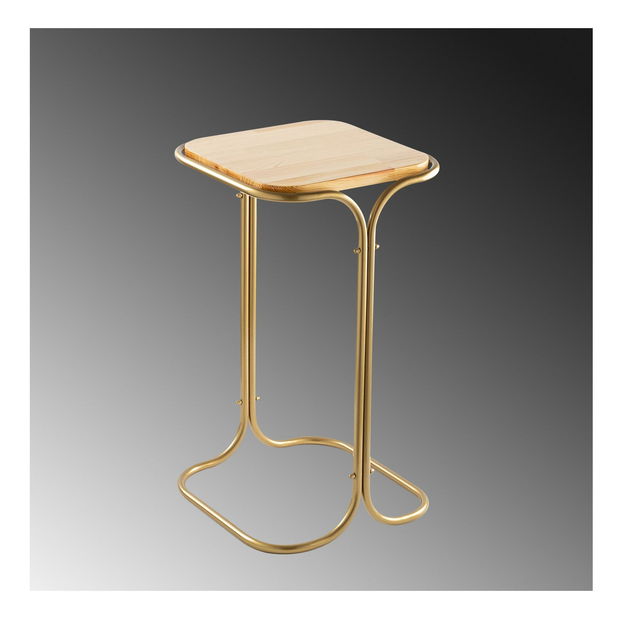 Příruční stolek Stevie C (zlatá + přírodní)