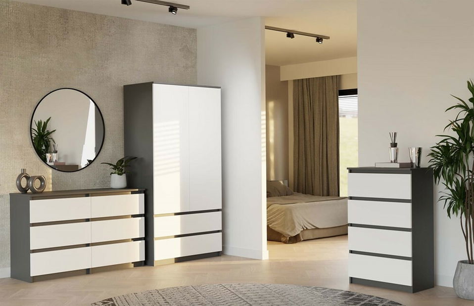 Komoda Musecalo 6 120 (antracit + bílá)