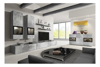 Obývací stěna Barly Typ 10 (světlý beton)
