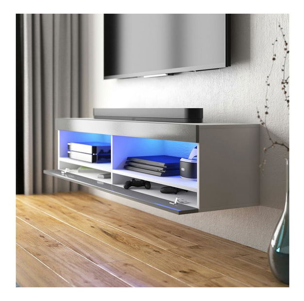 TV skříňka/stolek Violett 100 (s osvětlením) (bílá)