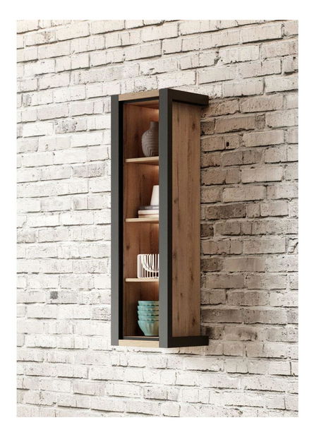 Polička Armin Typ 87 (dub taurus + matná černá)