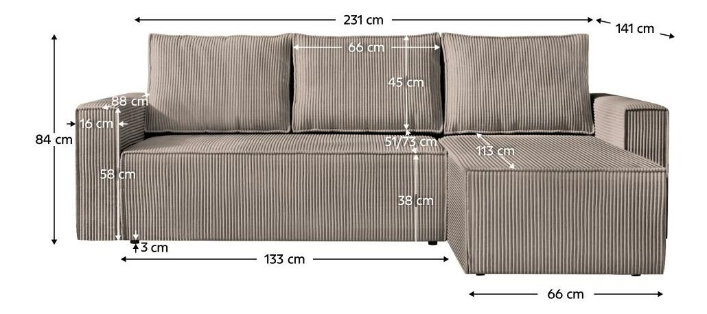 Rohová sedací souprava Apple (sivobéžová)