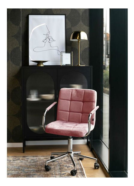 Kancelářská židle Seattle (růžová + stříbrná)