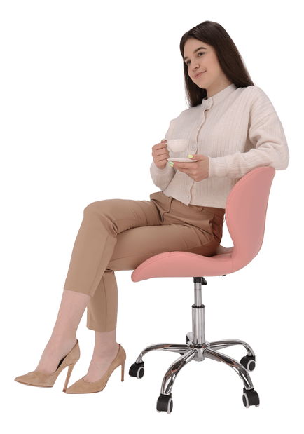 Kancelářské křeslo Asher (růžová + chrom)