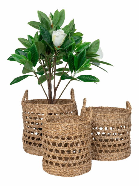 Set 3 ks košíků Byzantie (přírodní + černá)