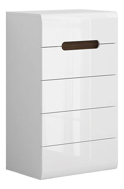 Komoda BRW Azteca Trio KOM5S/10/6 (bílá + lesk bílý)