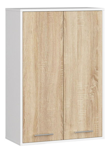 Závěsná koupelnová skříňka Farid TYP 8 (bílá + dub sonoma)