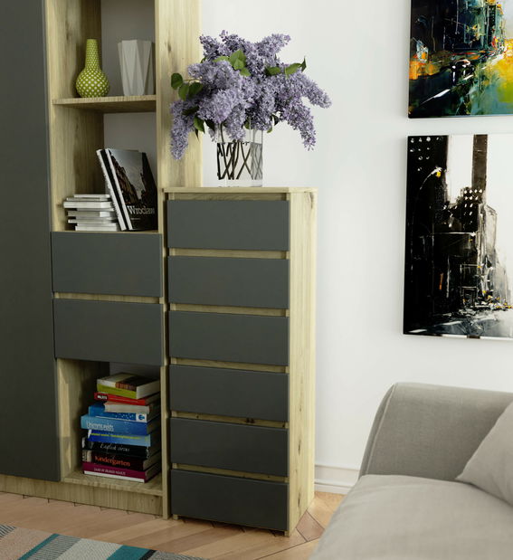 Komoda Celestial (dub artisan + grafit)