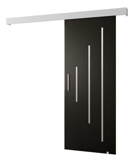 Posuvné dveře 90 cm Sharlene Y (černá matná + bílá matná + stříbrná)