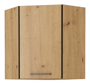 Rohová horní kuchyňská skříňka Meriel 60/60 GN-72 1F (černá + dub artisan)