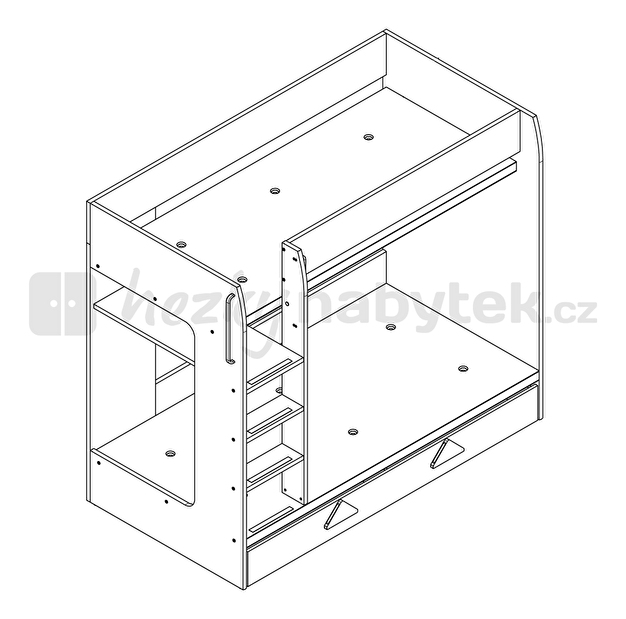 Patrová postel 80 cm BRW Strzalka LOZ1S/90P