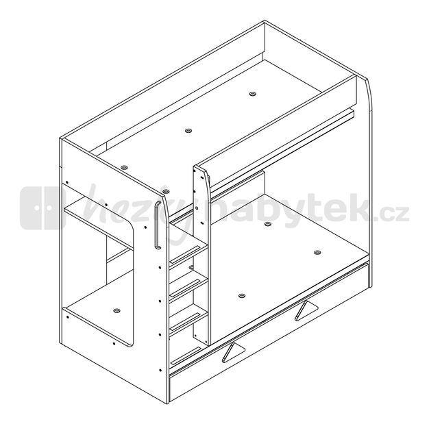 Patrová postel 80 cm BRW Strzalka LOZ1S/90P