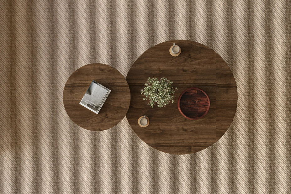 Set 2ks. konferenčních stolků Priva (ořech + travertin)