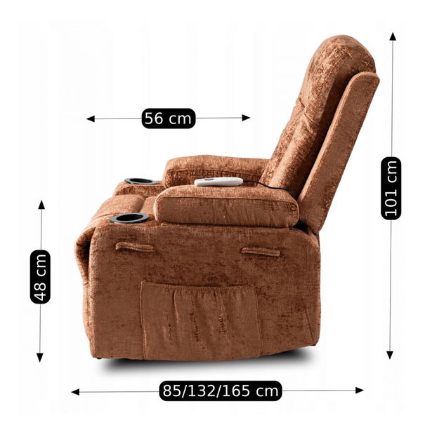 Masážní křeslo Banesto (hnědá)