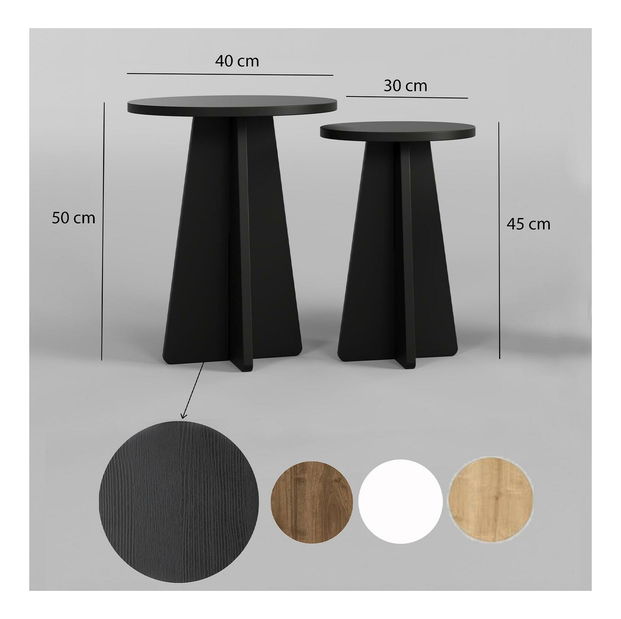 Set 2ks. konferenčních stolků Kabivo 1 (černá)