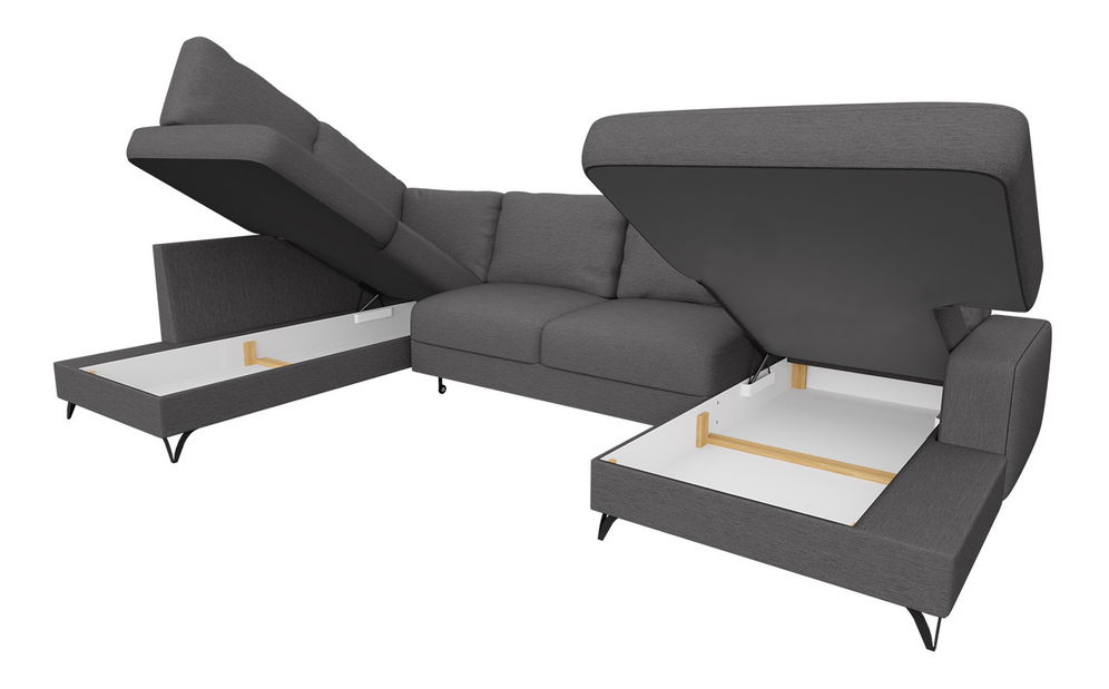 Rohová sedací souprava Saphina U (zelená)