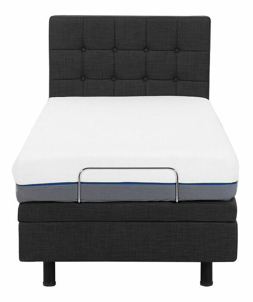 Jednolůžková postel 80 cm DUCHE (látka) (šedá) (s roštem)