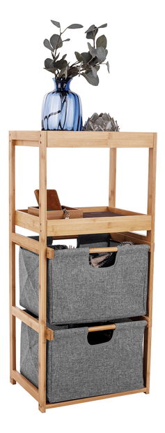 Regál Kendra (bambus + šedá)