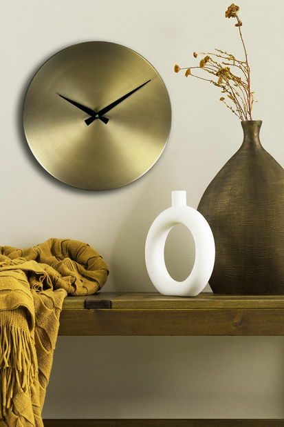 Nástěnné hodiny Silve (ořech + šedá)