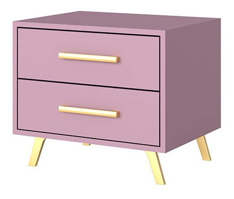 Noční stolek Lenona II (zelená + zlatá)