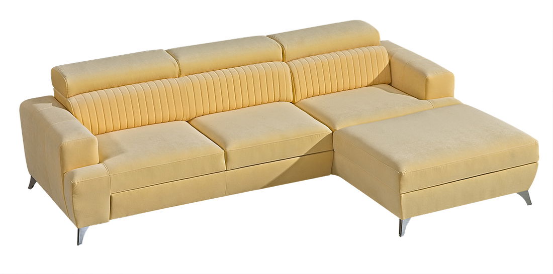 Rohová sedačka Pamala (světle žlutá) (L)