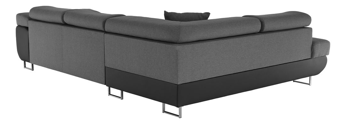 Rohová sedací souprava Geller (P) (černá + šedá)
