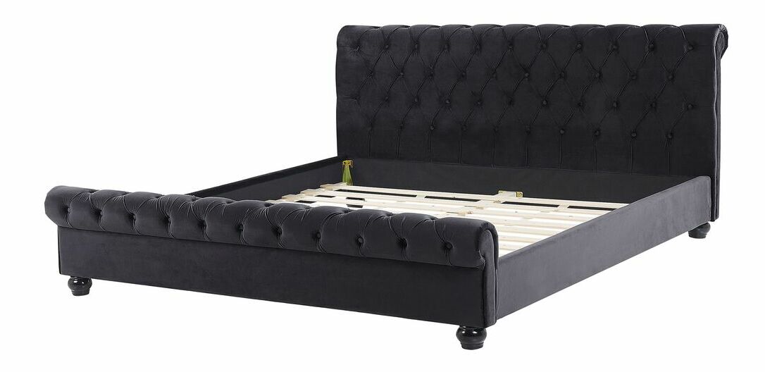 Manželská postel 180 cm ARCHON (s roštem) (černá)