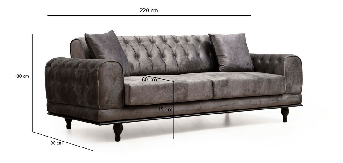 Třísedačka Alfredo (Antracit)