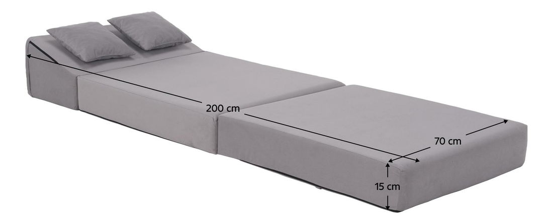 Rozkládací křeslo Plantearan (světle šedá)