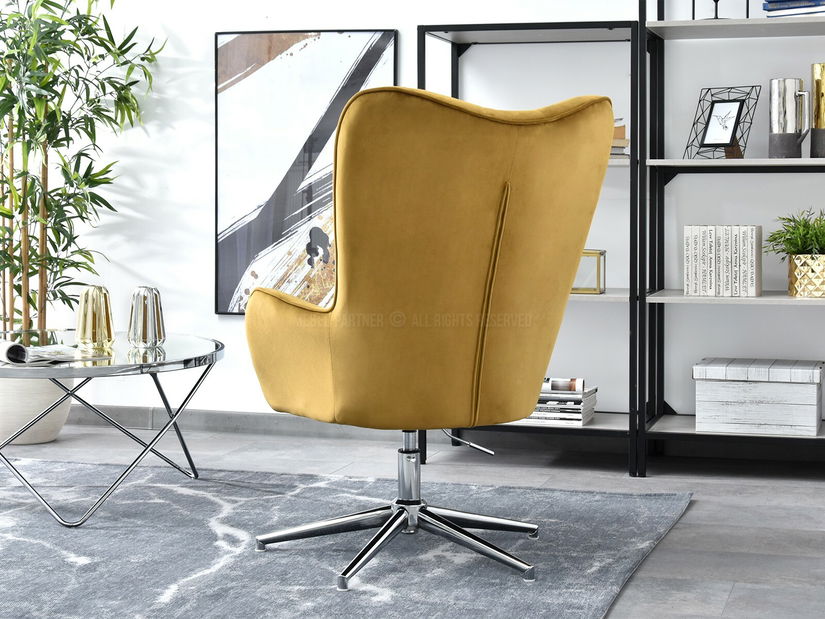 Křeslo Truni (zlatá + chromová)