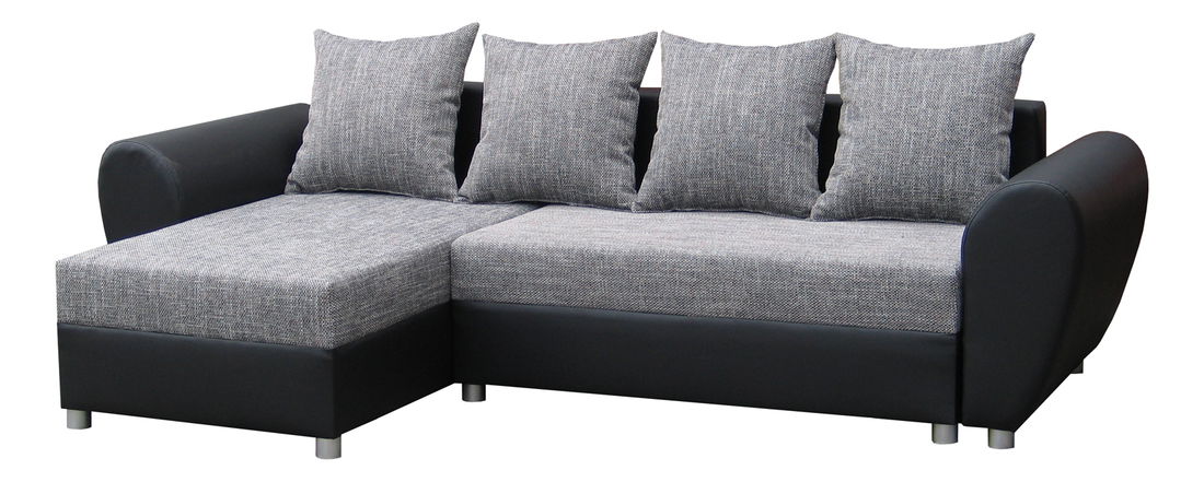 Rohová sedací souprava Ralf (šedá + černá) (L)