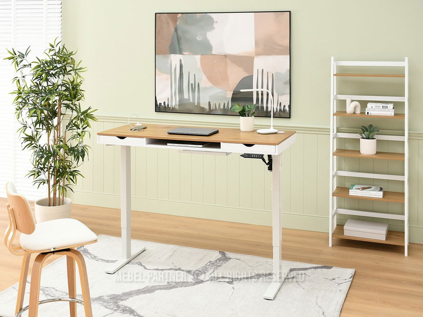 PC stolek Osto 140 (dub bílý + černá)