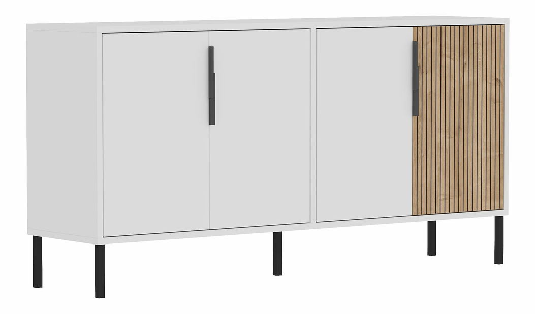 Komoda Cantallia (bílá + dub safírový)