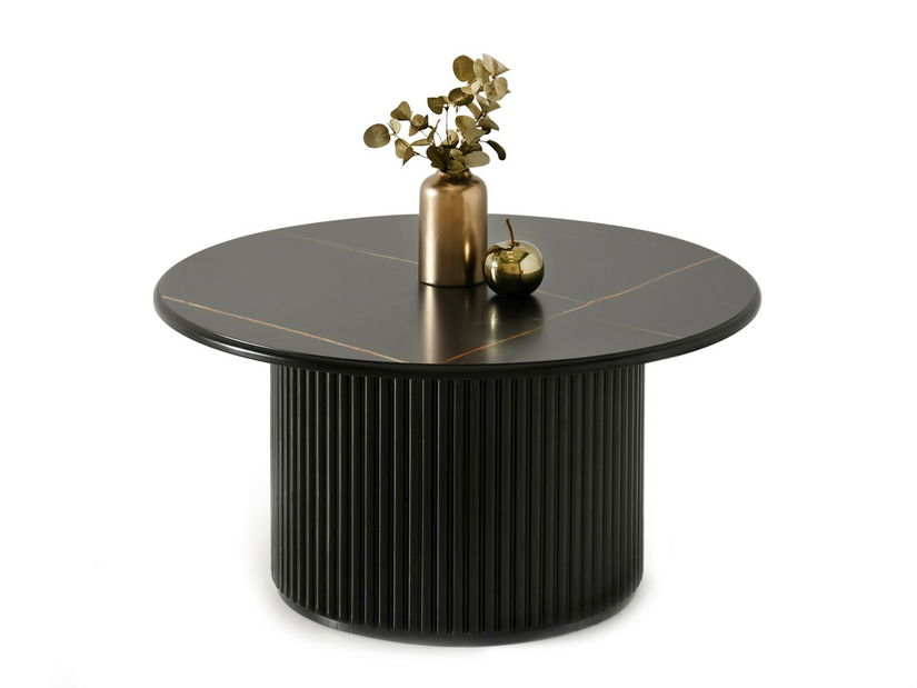 Konferenční stolek Dolfy (černý mramor + černá) *bazar