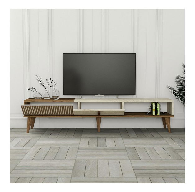 TV stolek/skříňka Millano 1 (ořech + travertin)