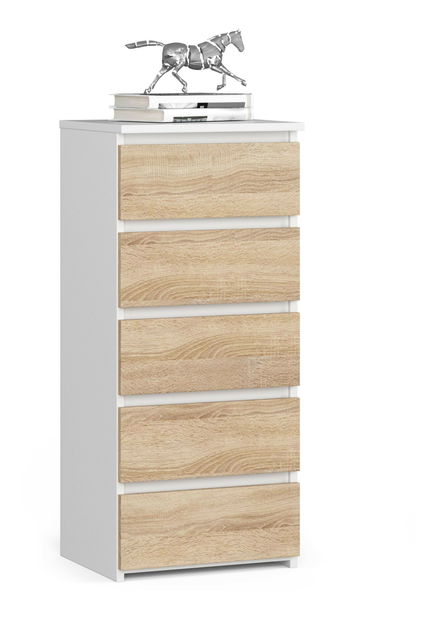 Komoda Cipriano III (bílá + dub sonoma)